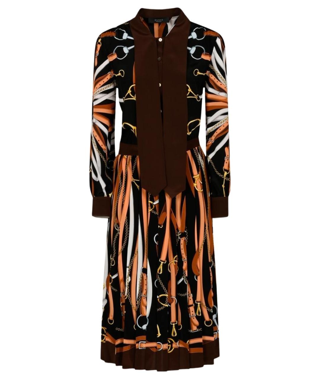 GUCCI Мульти шелковое повседневное платье, фото 1