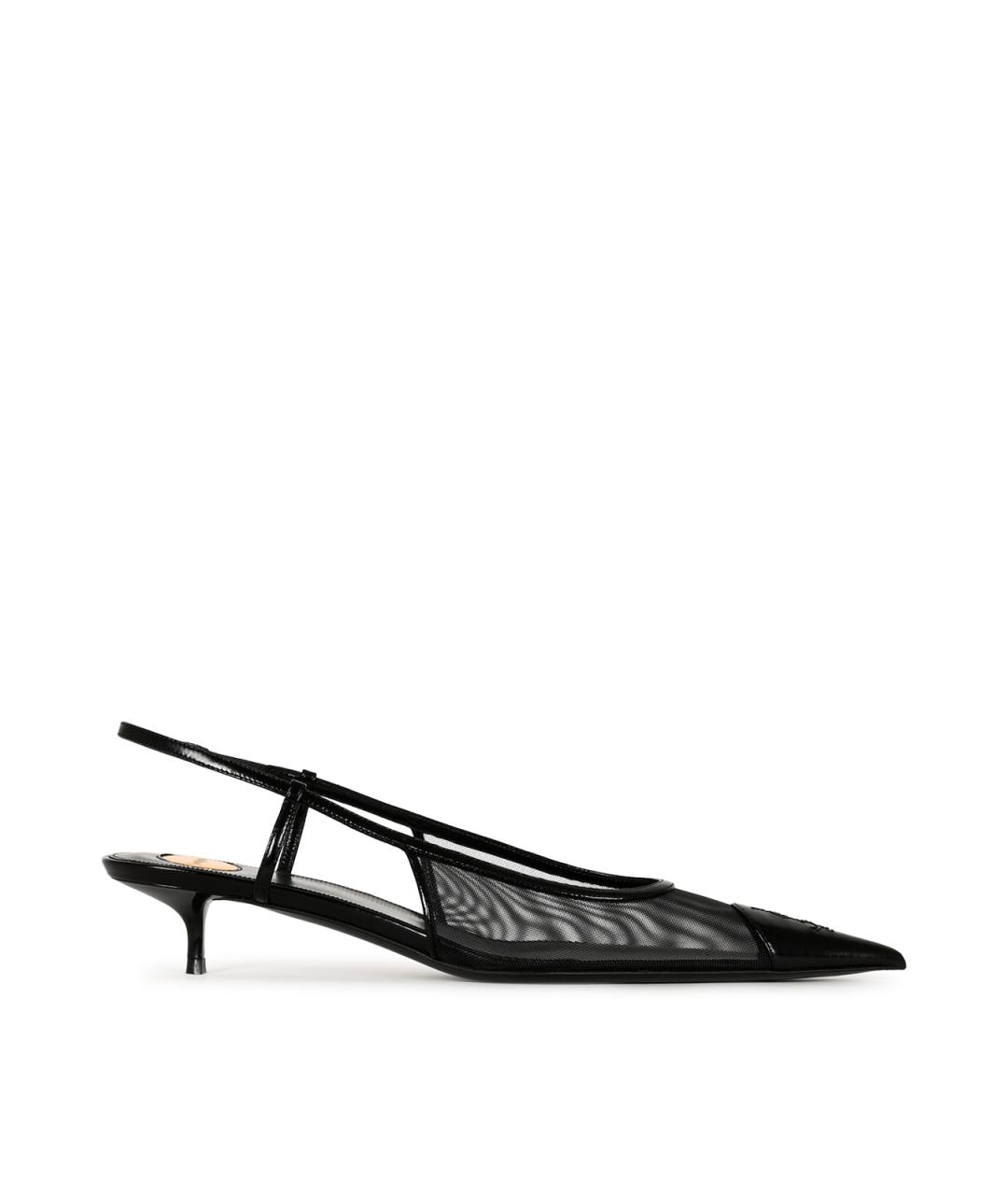 SAINT LAURENT Черные синтетические туфли, фото 1