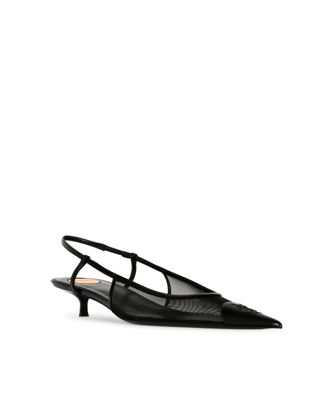 SAINT LAURENT Черные синтетические туфли, фото 4