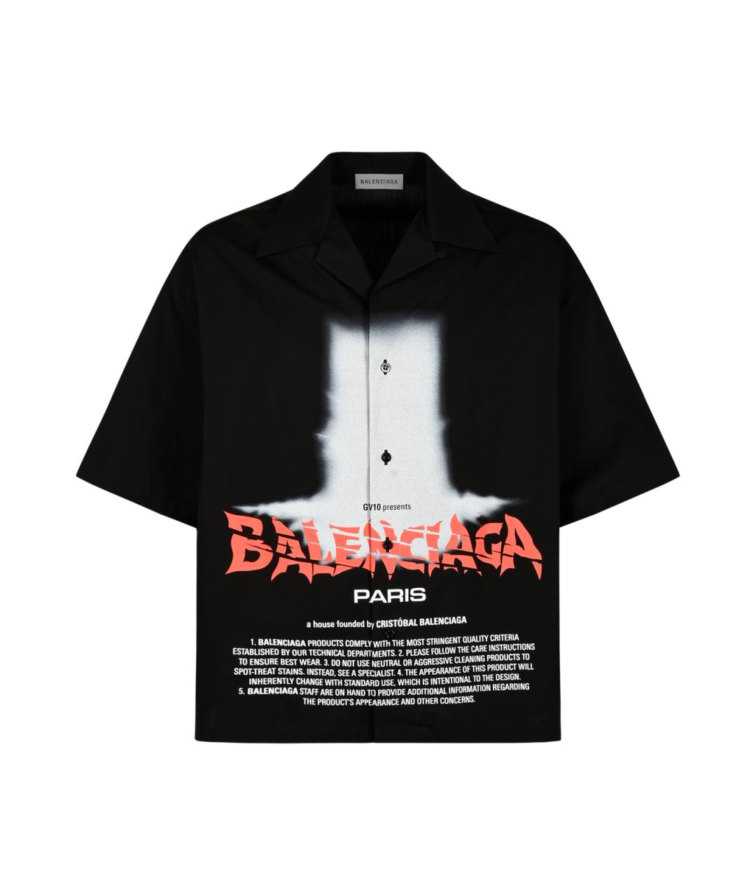 BALENCIAGA Черная хлопковая кэжуал рубашка, фото 3