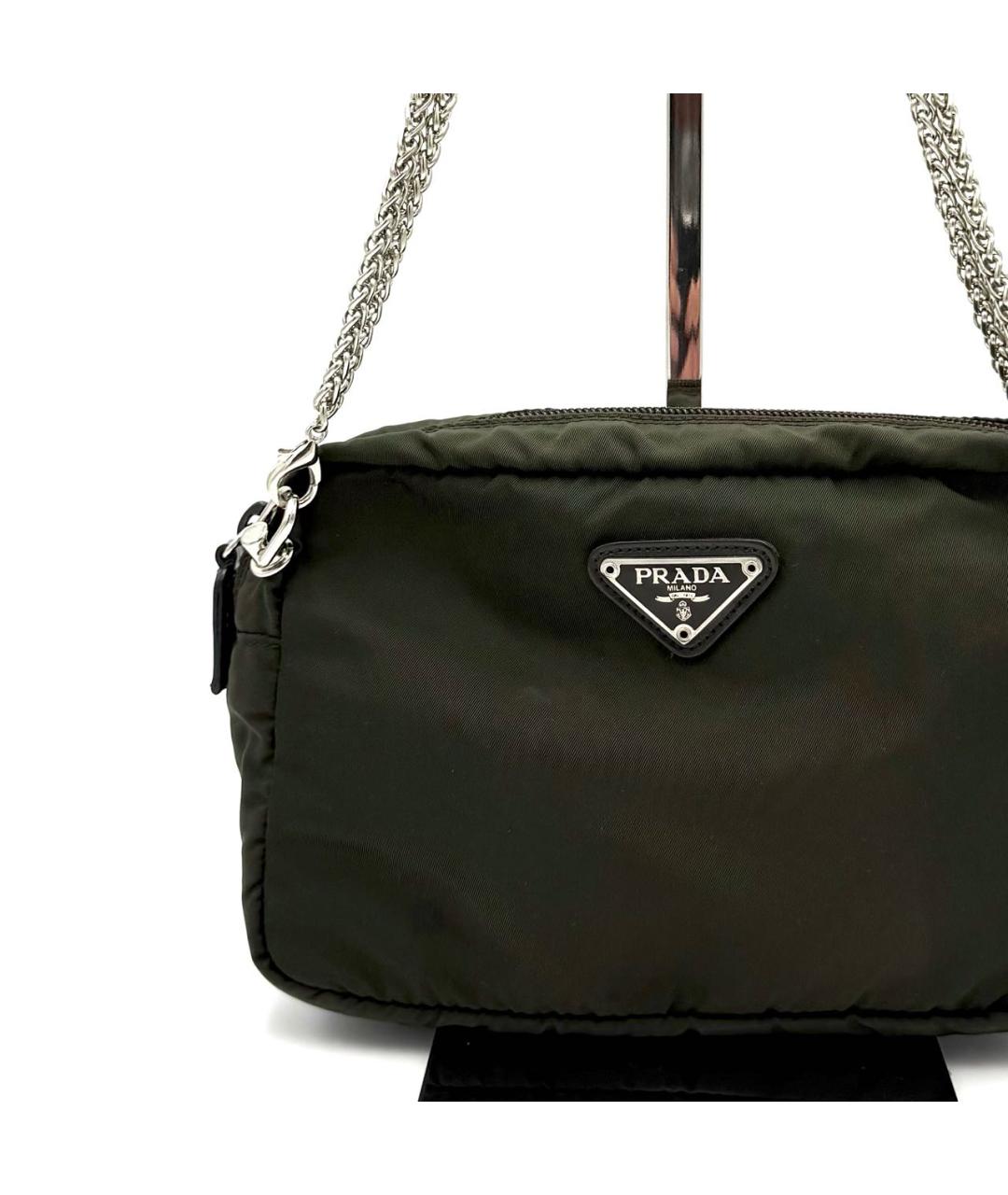 PRADA Хаки нейлоновая сумка через плечо, фото 3