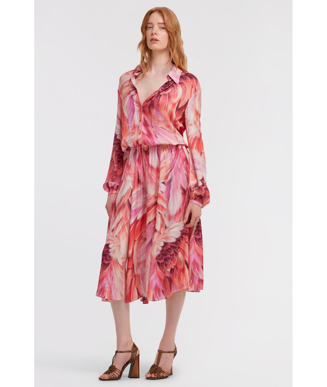 ROBERTO CAVALLI Розовое вискозное коктейльное платье, фото 4
