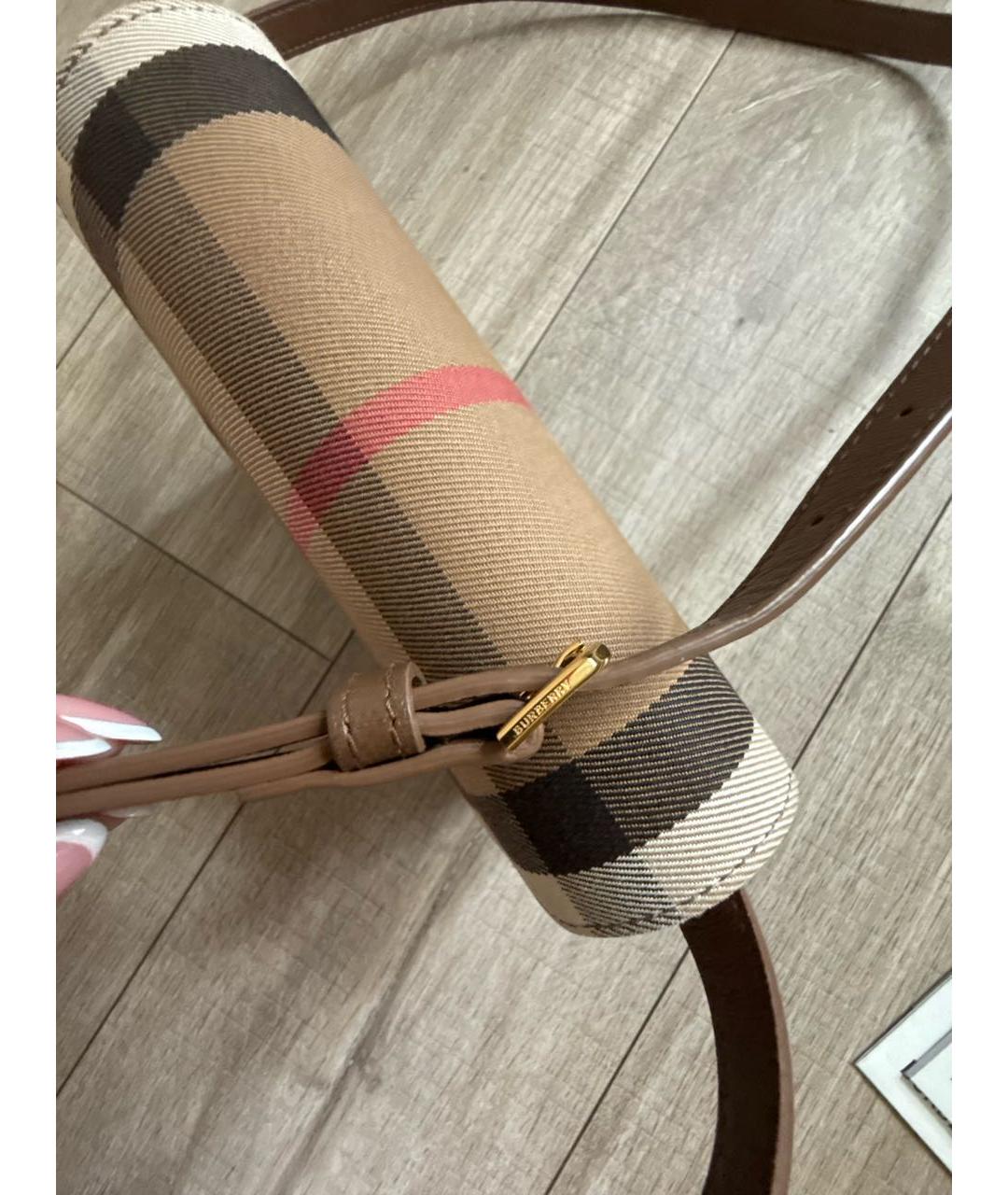 BURBERRY Коричневая кожаная сумка через плечо, фото 5