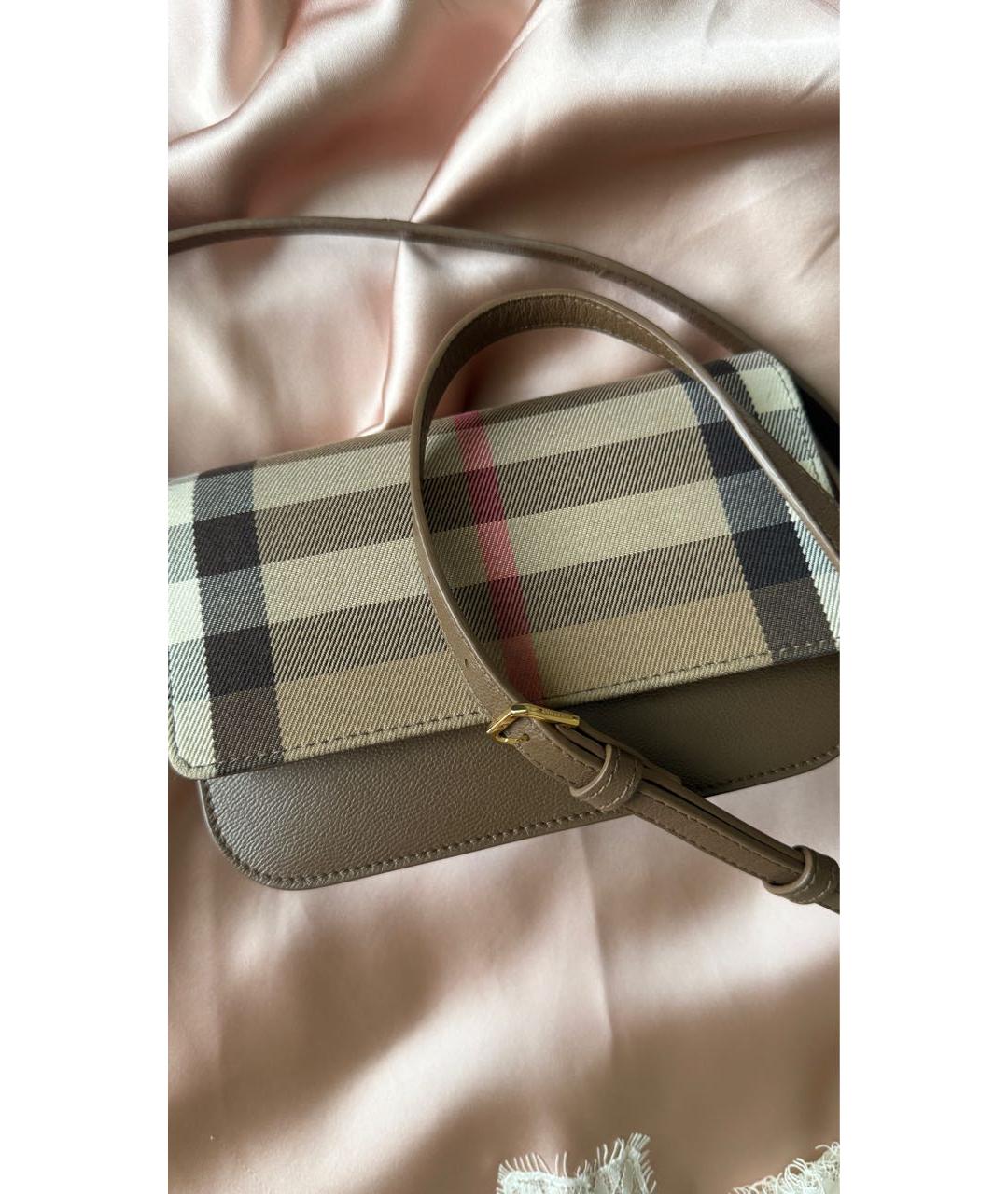 BURBERRY Коричневая кожаная сумка через плечо, фото 6