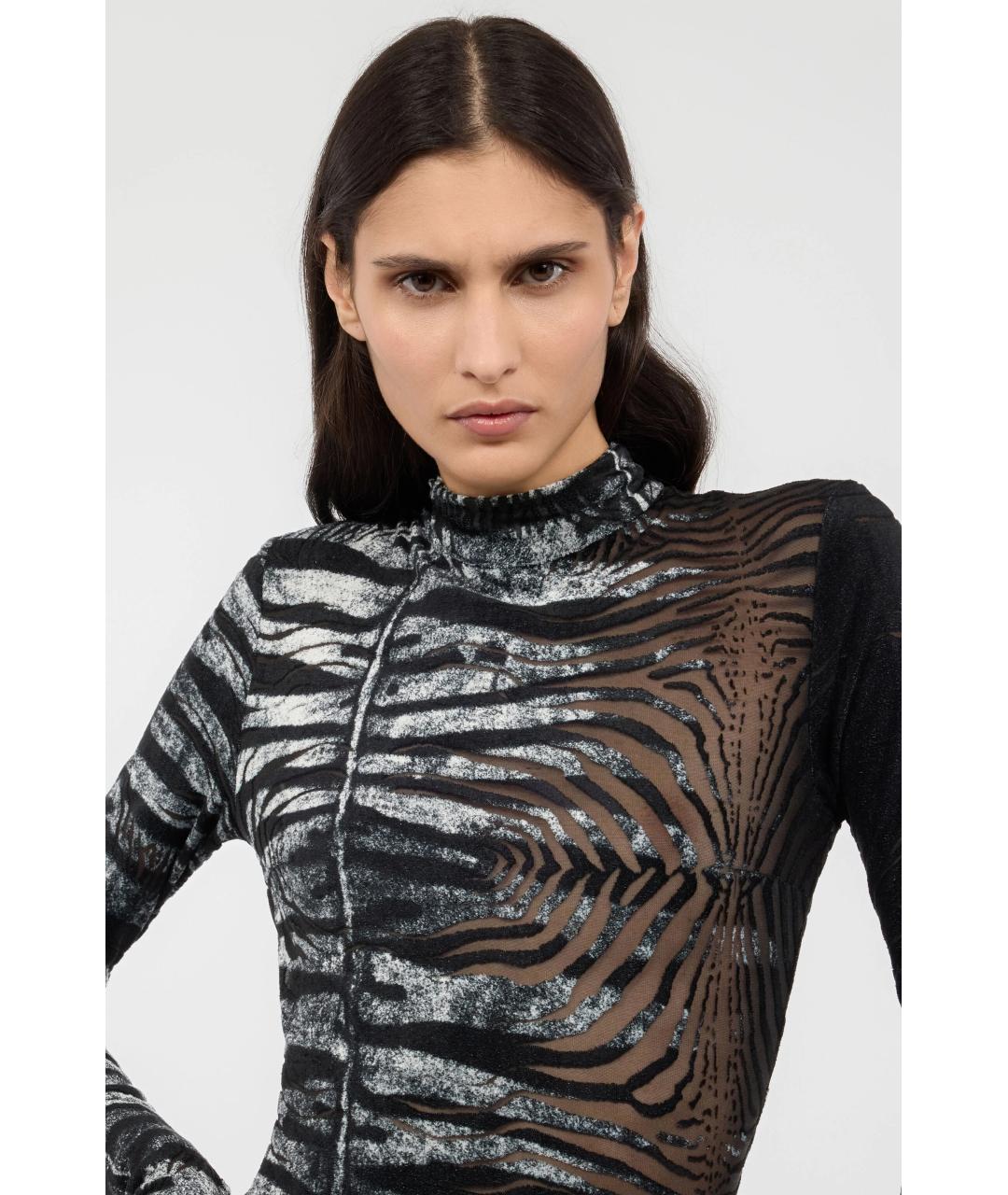 ROBERTO CAVALLI Черное вискозное коктейльное платье, фото 6