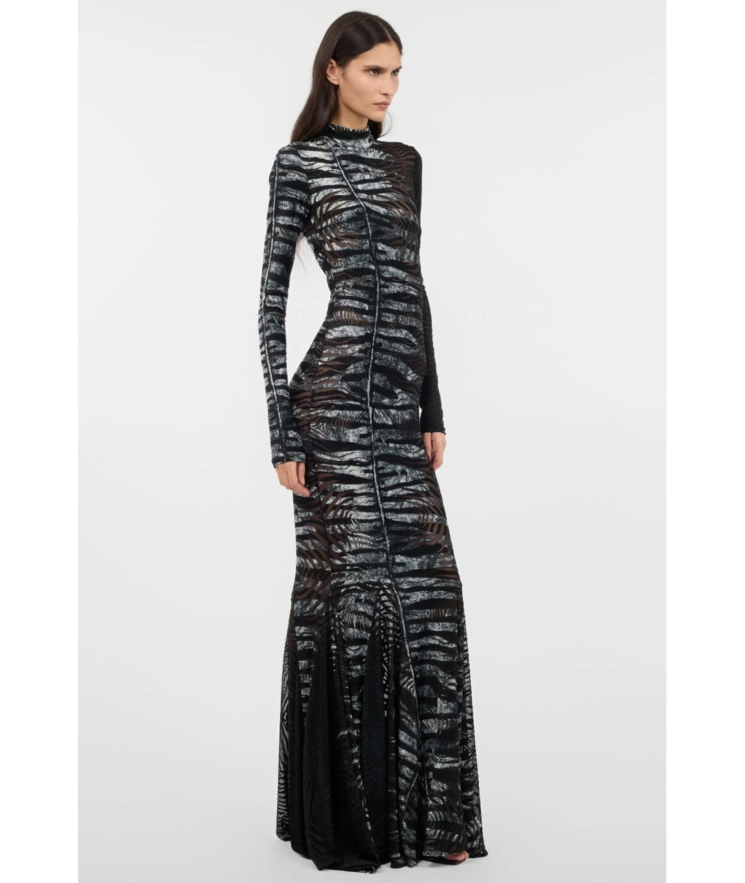 ROBERTO CAVALLI Черное вискозное коктейльное платье, фото 3