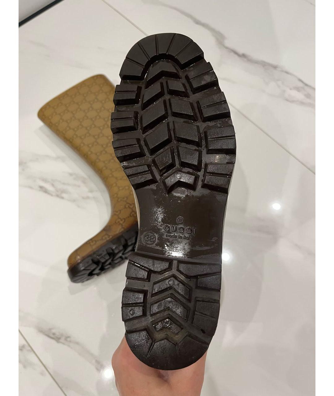 GUCCI Коричневые резиновые сапоги, фото 5