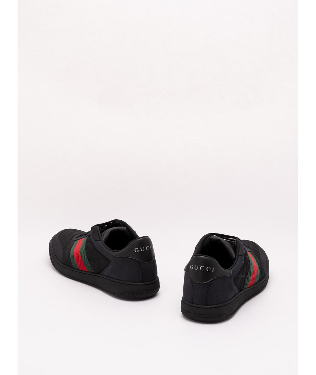 GUCCI Черные текстильные низкие кроссовки / кеды, фото 3