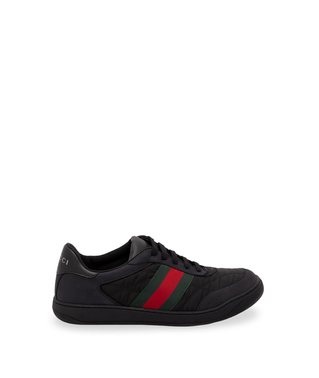 GUCCI Черные текстильные низкие кроссовки / кеды, фото 6
