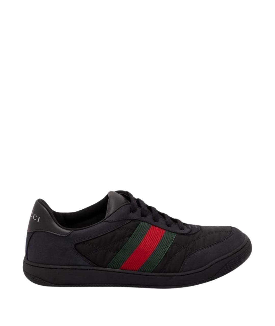 GUCCI Черные текстильные низкие кроссовки / кеды, фото 1