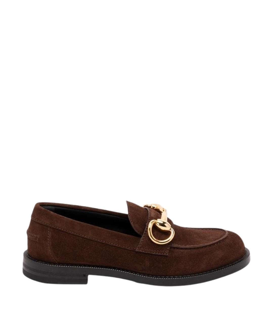GUCCI Коричневые замшевые лоферы, фото 1