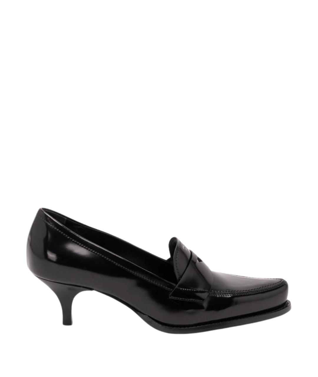 PRADA Черные кожаные лоферы, фото 1