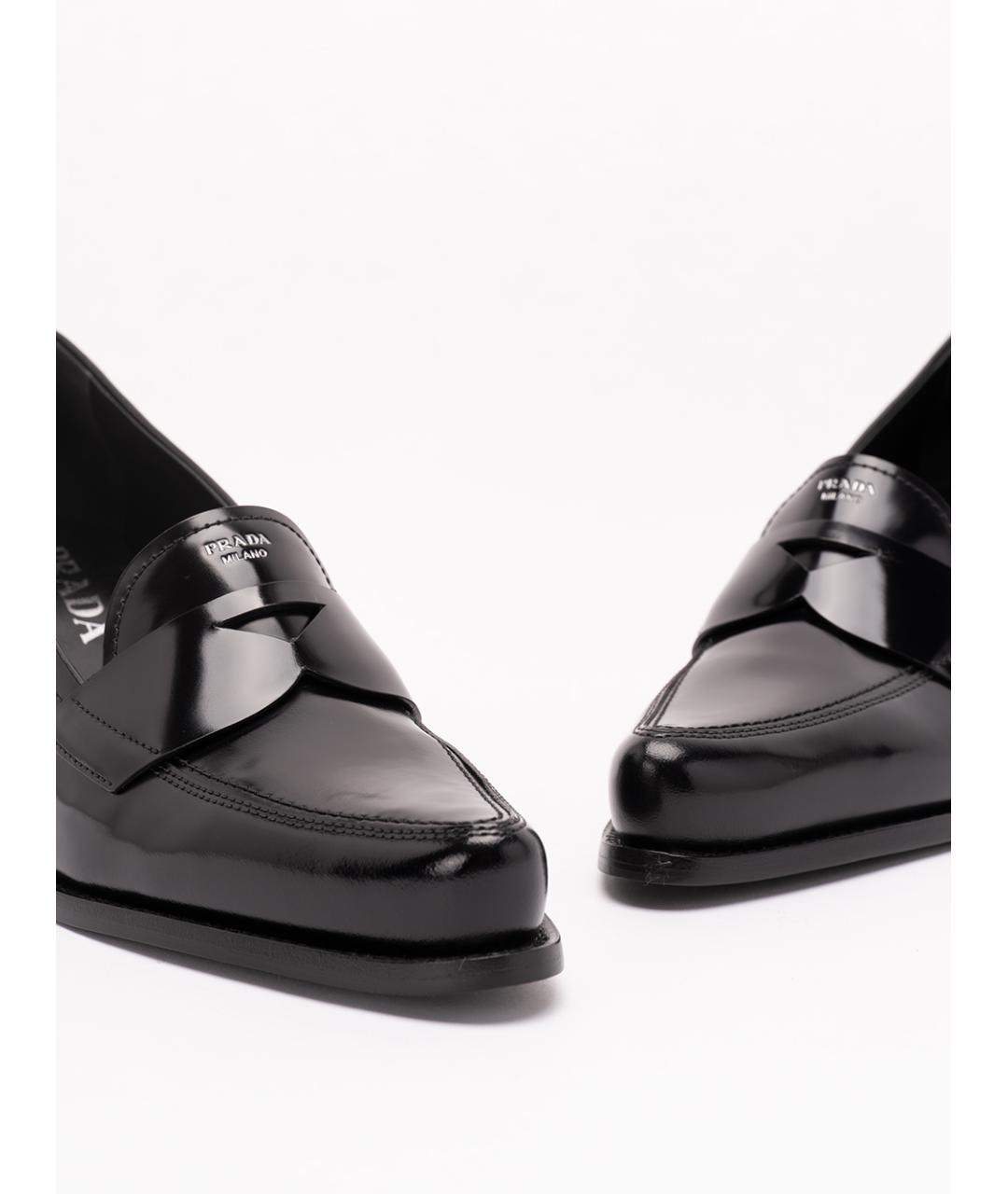 PRADA Черные кожаные лоферы, фото 5
