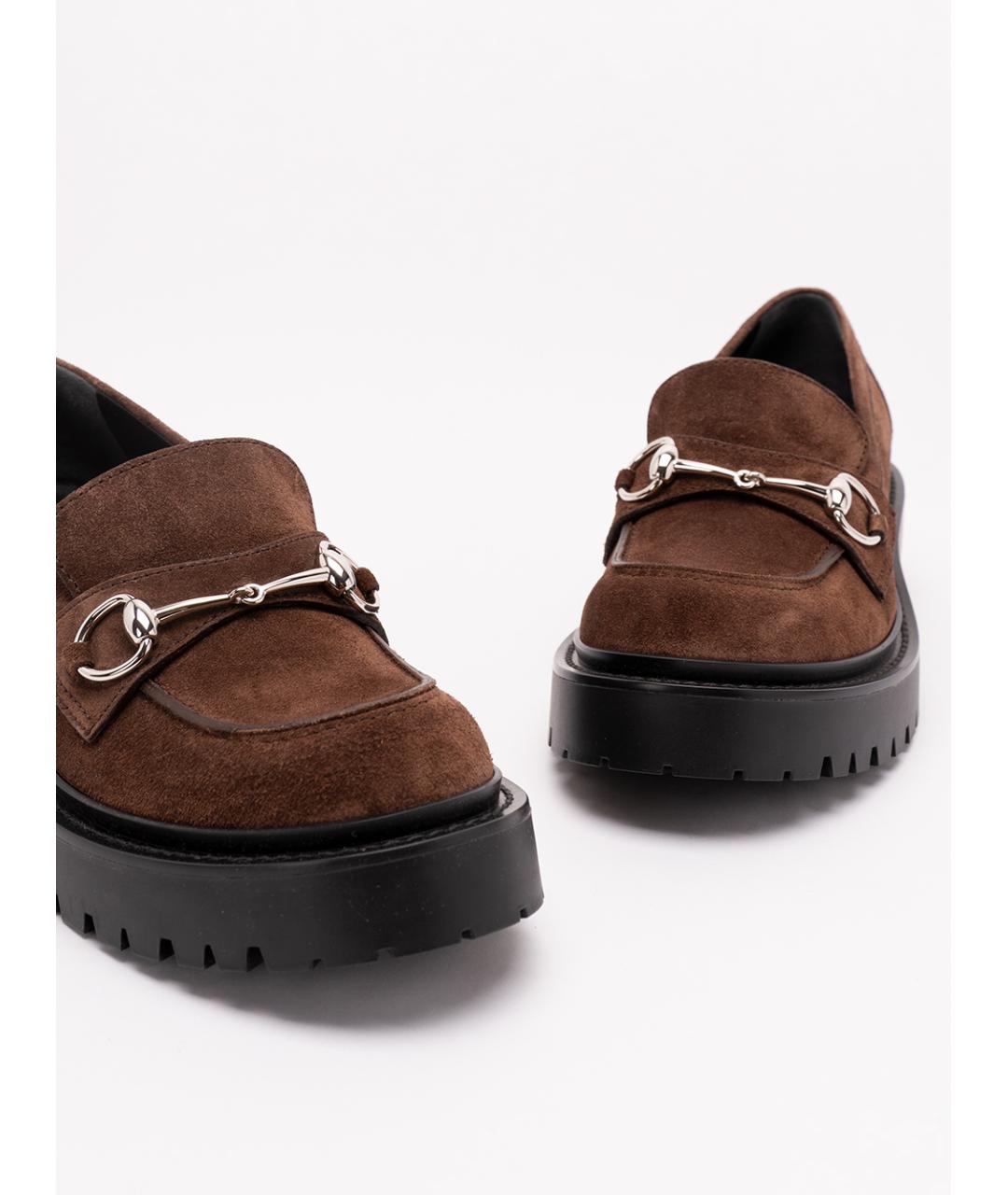 GUCCI Коричневые замшевые лоферы, фото 5