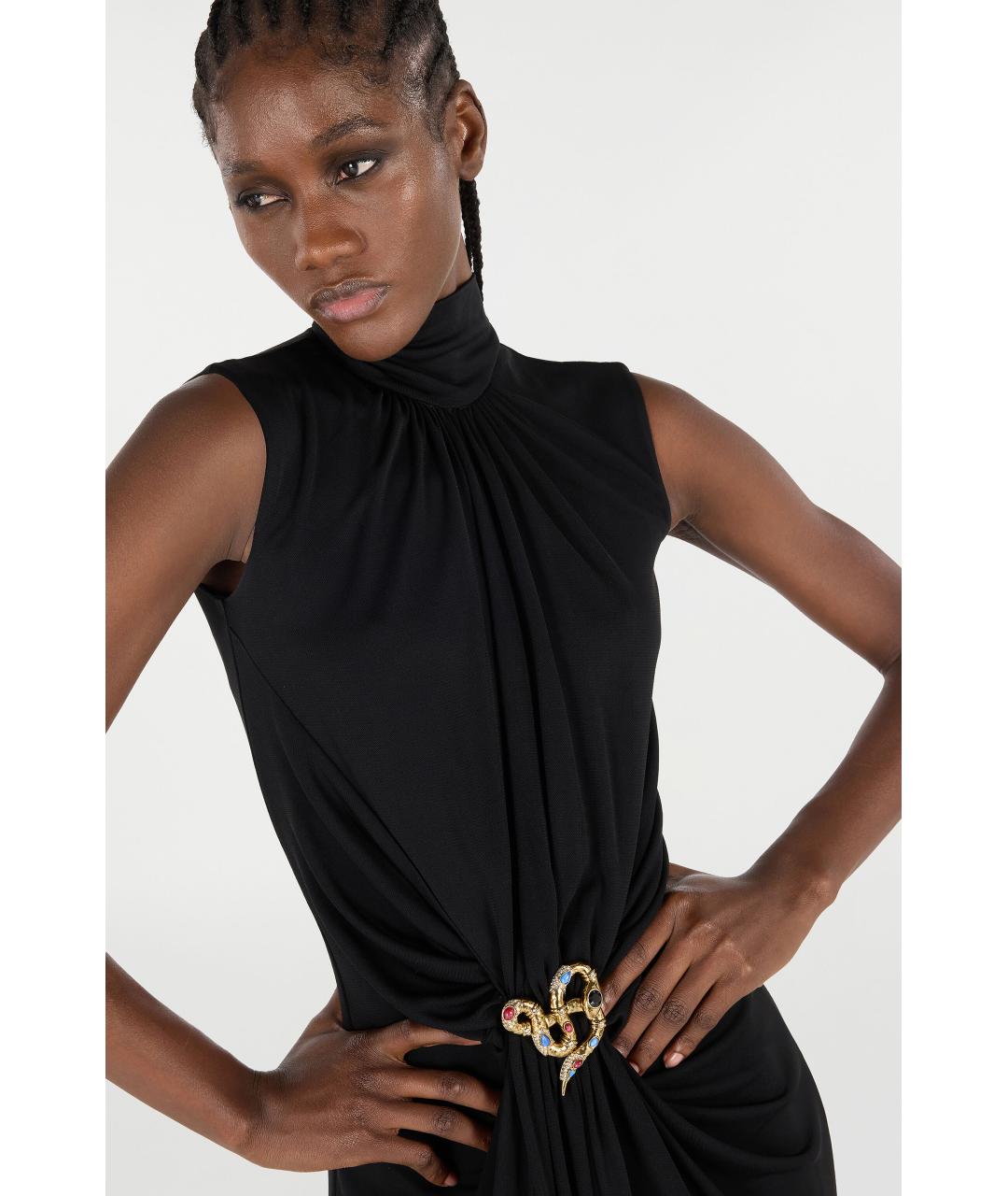 ROBERTO CAVALLI Черное ацетатное коктейльное платье, фото 4