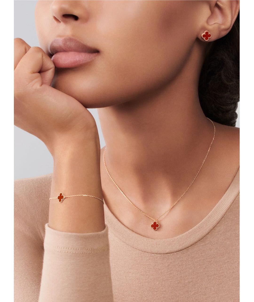 VAN CLEEF & ARPELS Красные серьги из розового золота, фото 8