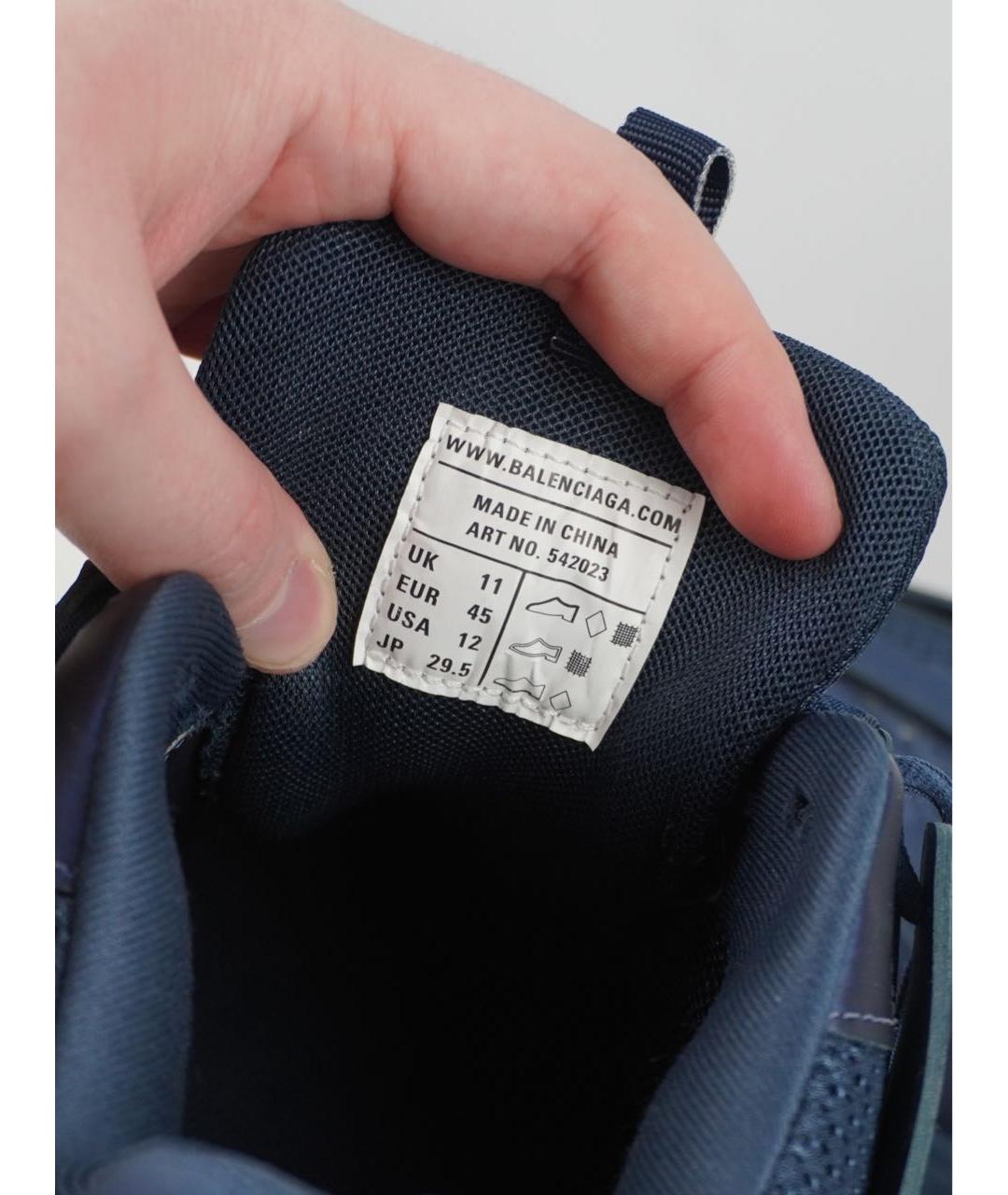 BALENCIAGA Темно-синие низкие кроссовки / кеды, фото 5
