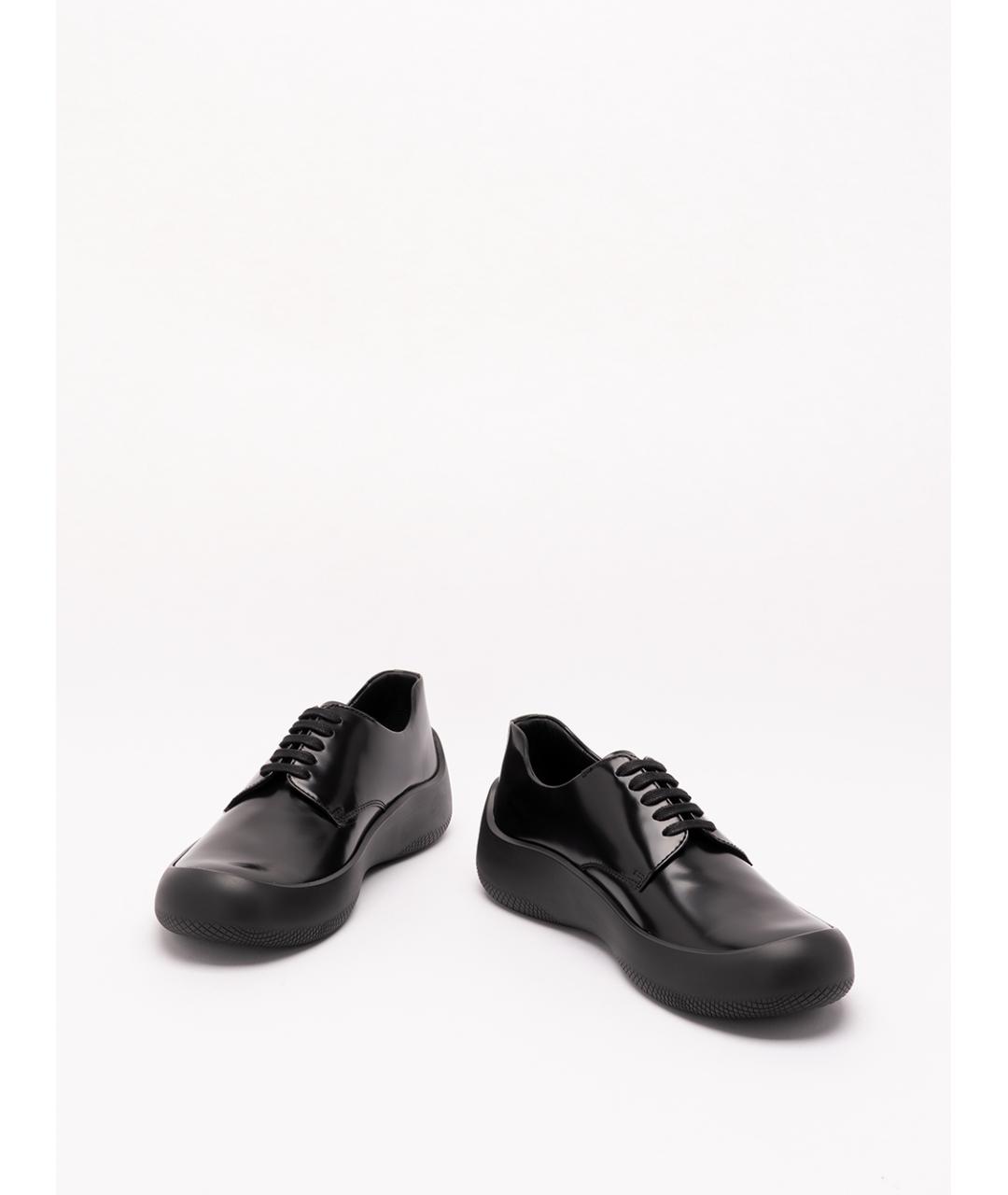 PRADA Черные кожаные низкие ботинки, фото 2