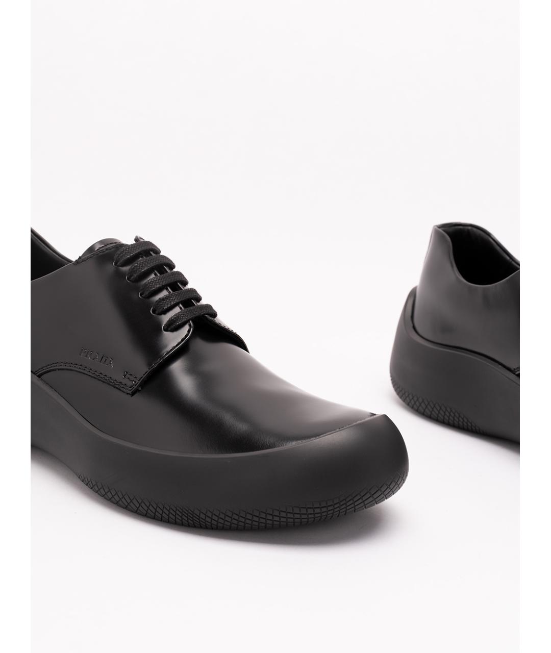 PRADA Черные кожаные низкие ботинки, фото 5