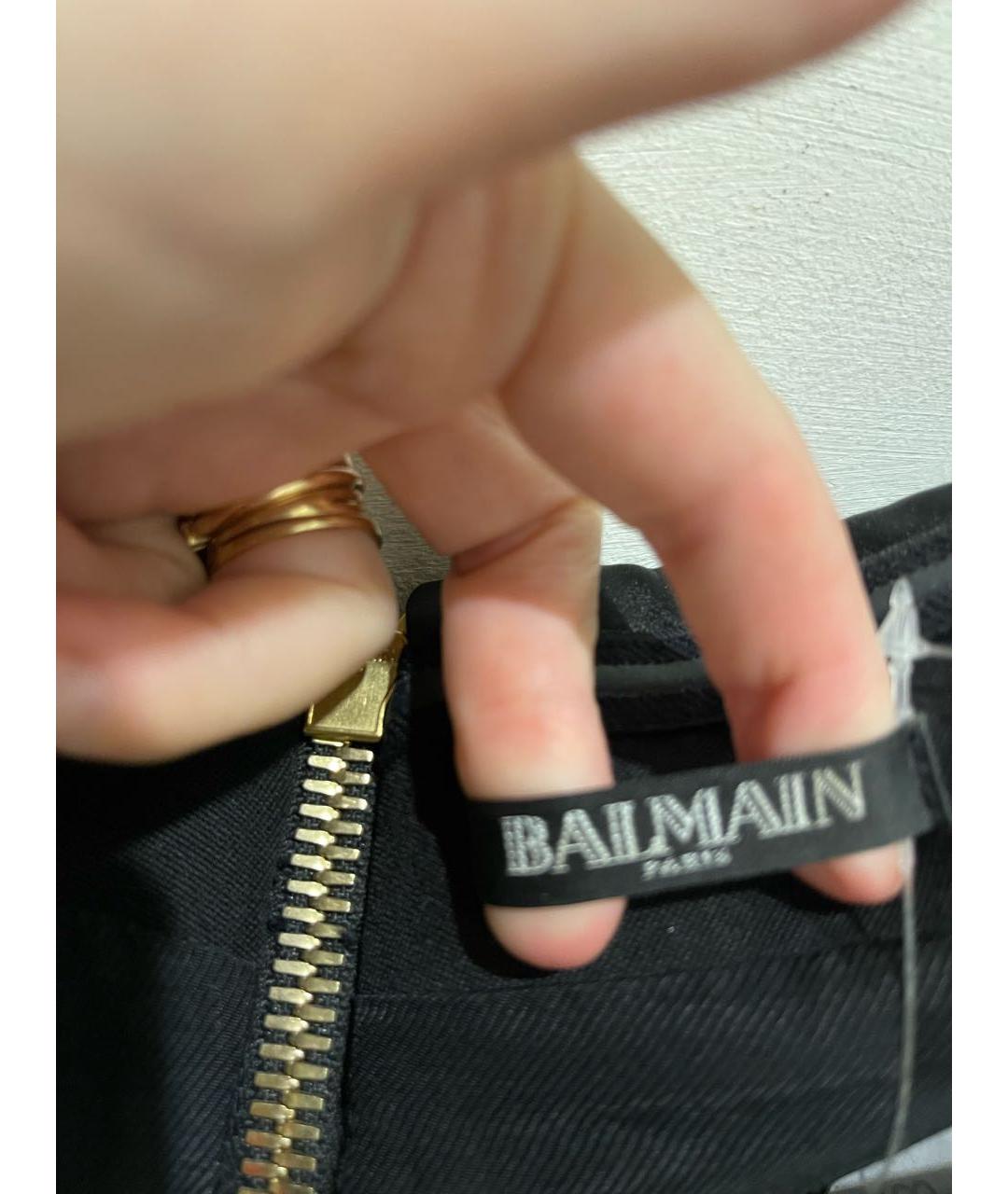 BALMAIN Черное шерстяное коктейльное платье, фото 3