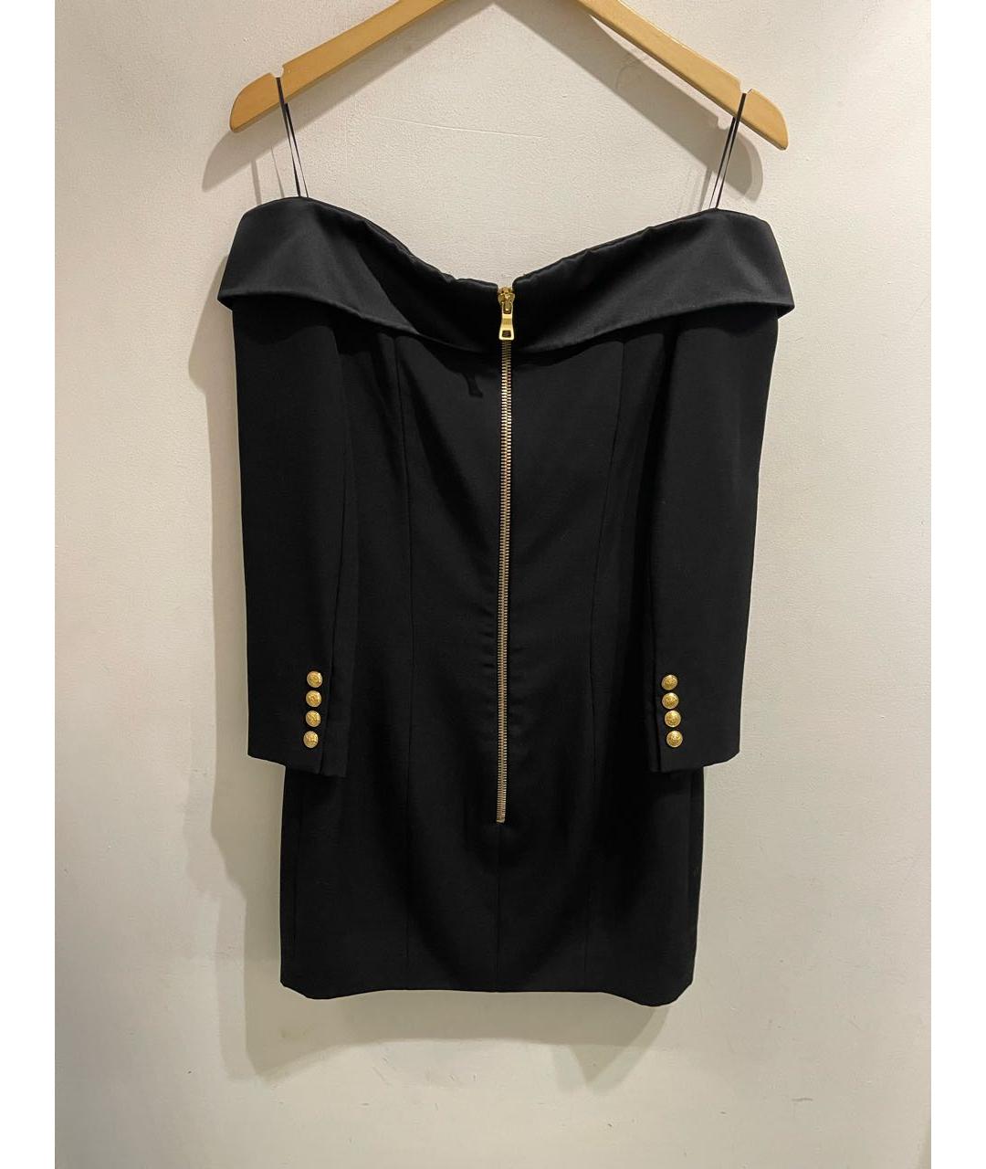 BALMAIN Черное шерстяное коктейльное платье, фото 2