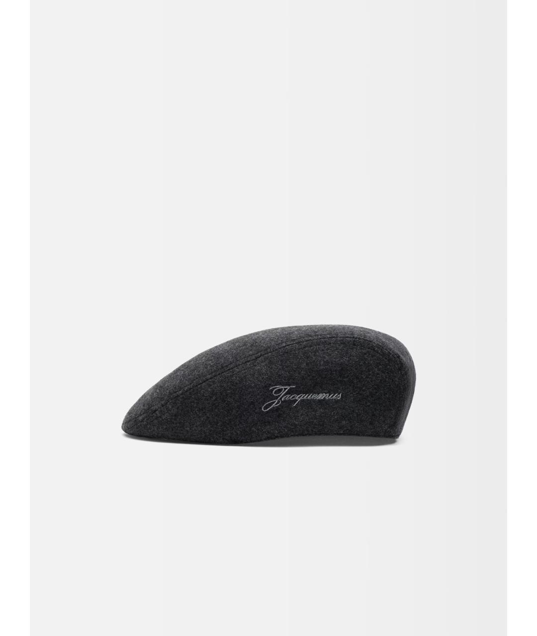 JACQUEMUS Серая шерстяная кепка, фото 2
