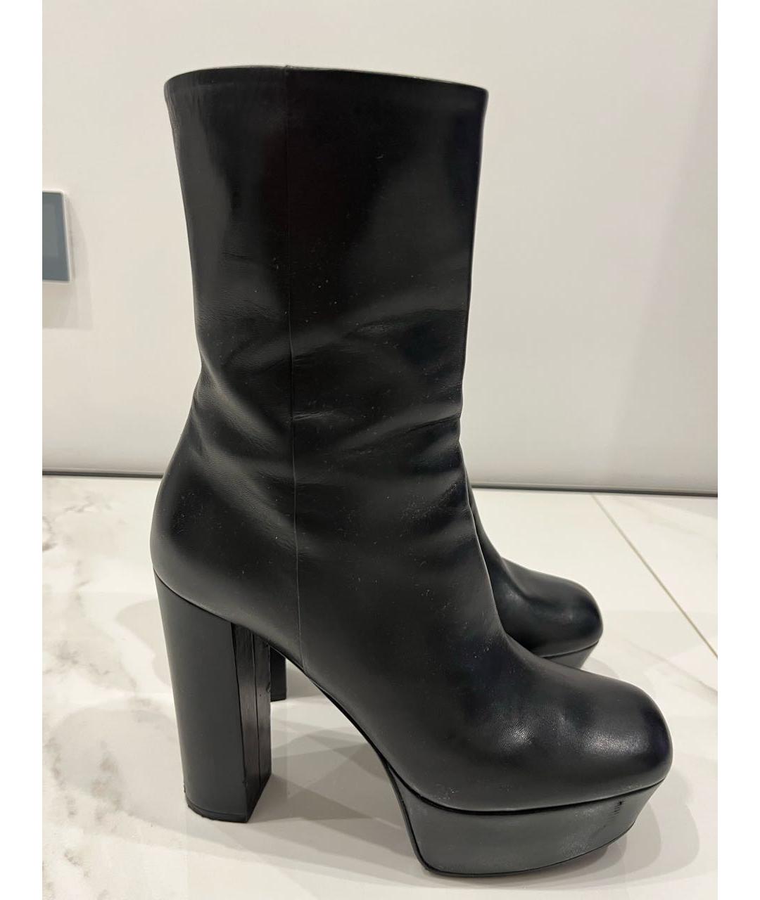 GUCCI Черные кожаные сапоги, фото 9