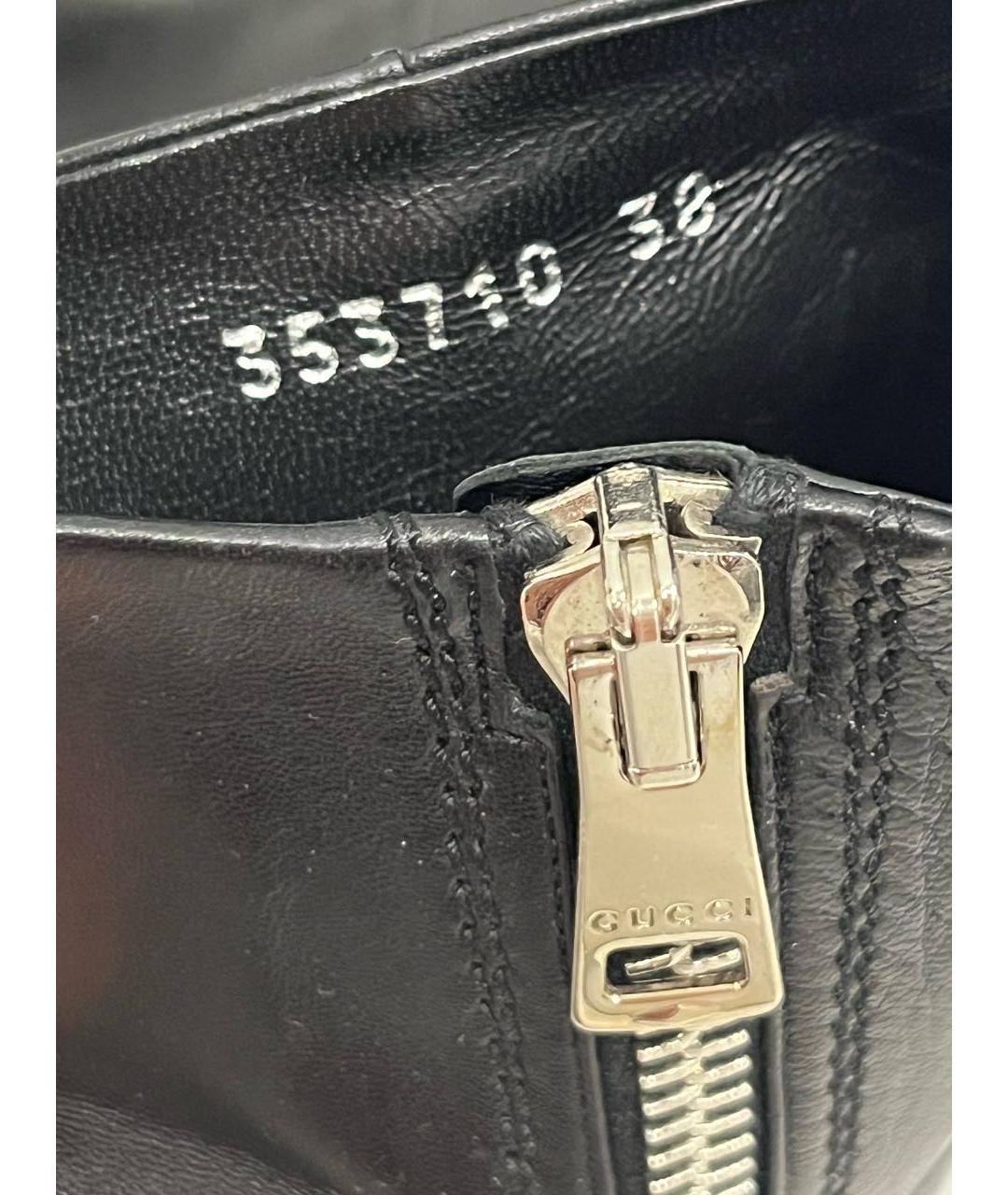 GUCCI Черные кожаные сапоги, фото 5