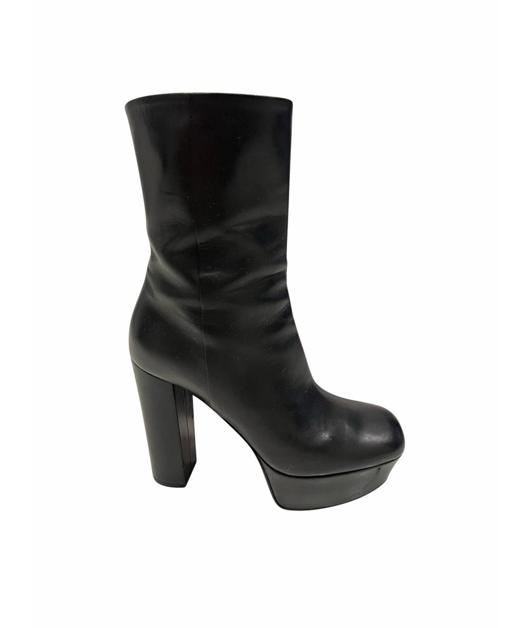 GUCCI Черные кожаные сапоги, фото 1