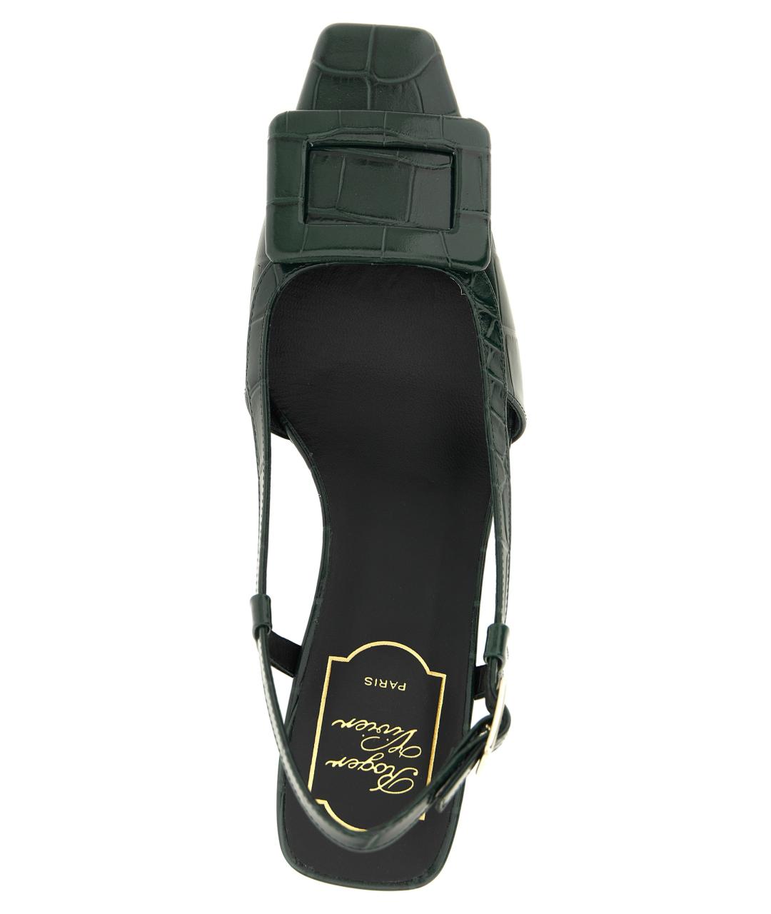 ROGER VIVIER Зеленые кожаные туфли, фото 4
