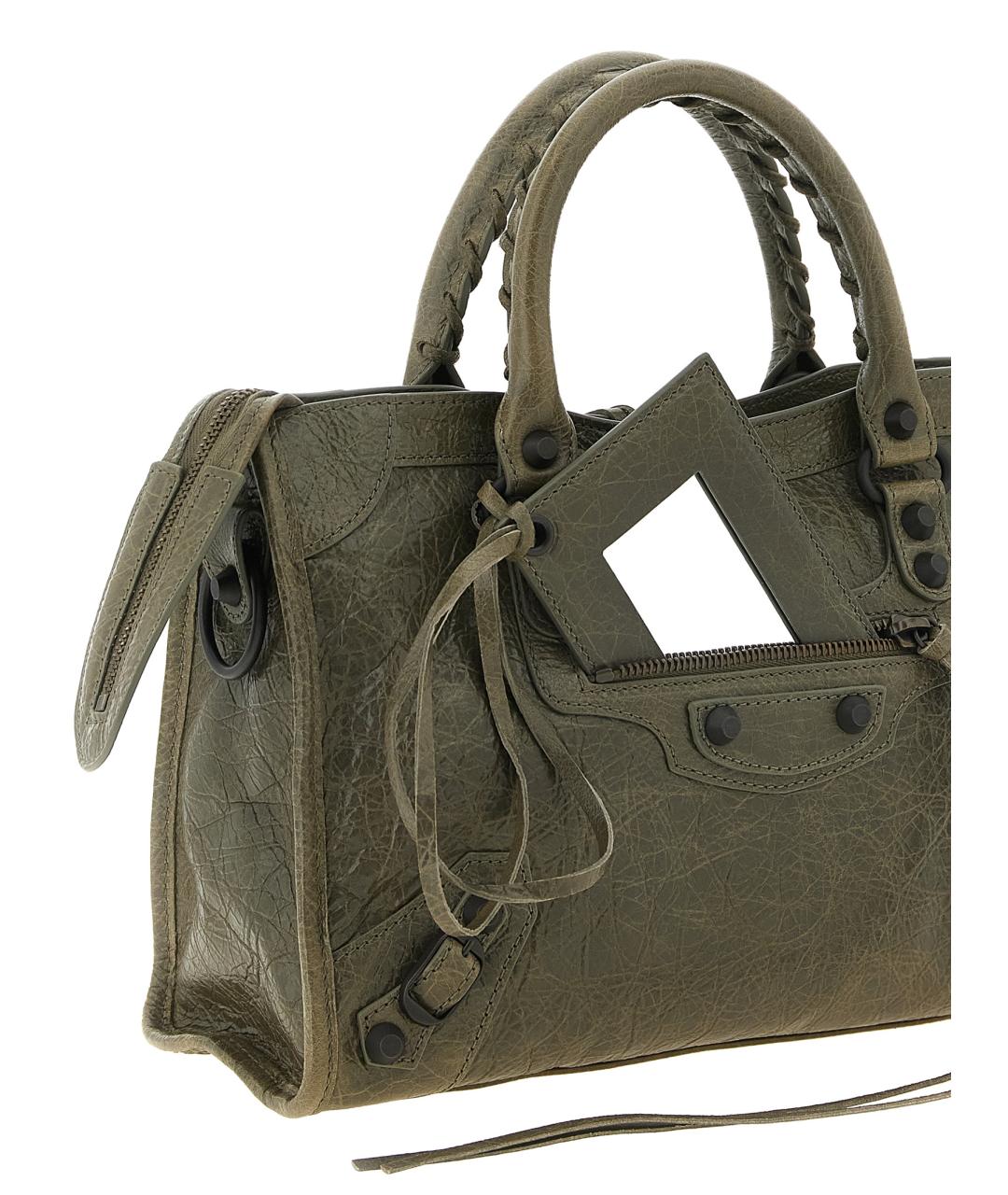 BALENCIAGA Зеленая кожаная сумка тоут, фото 3