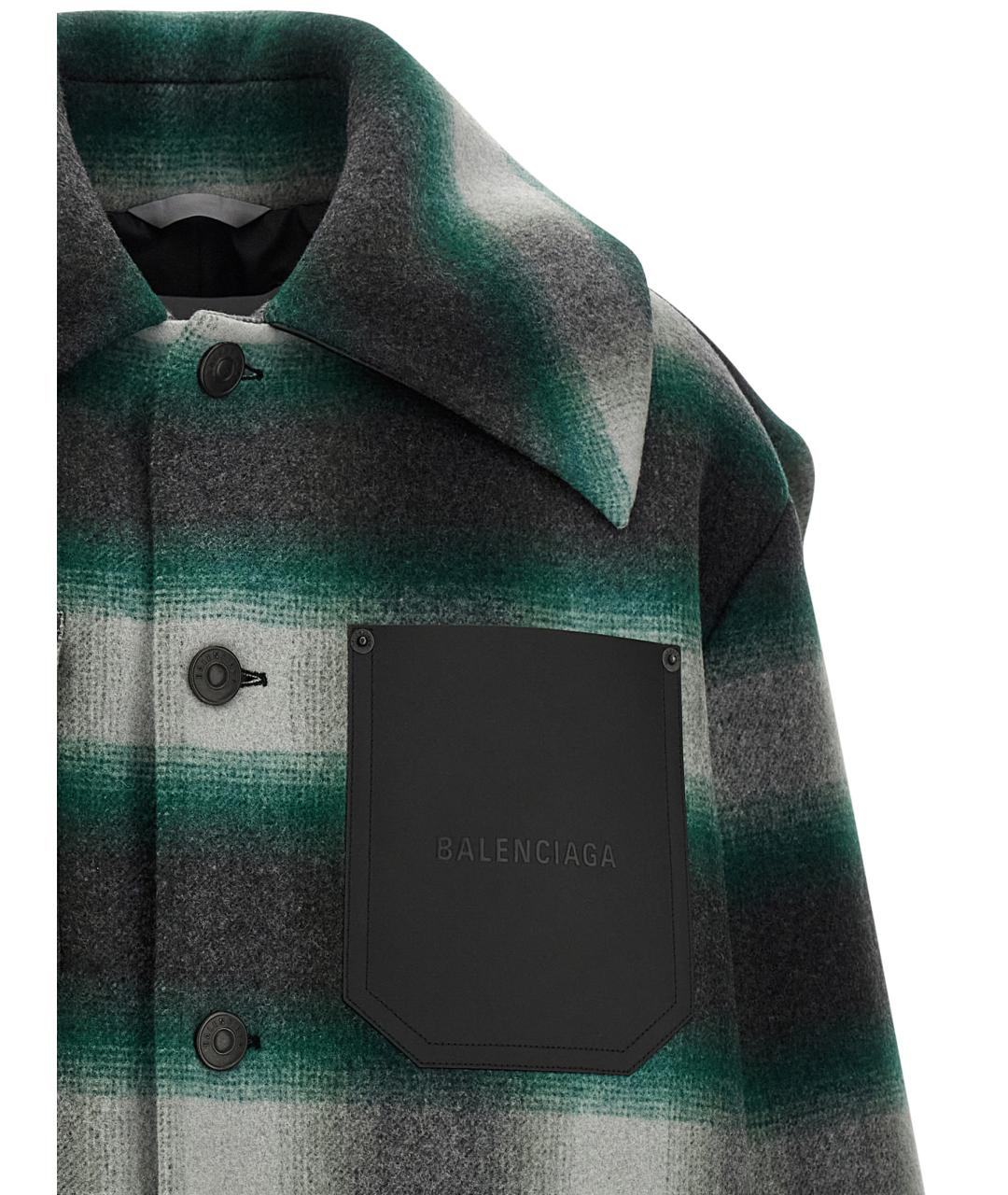 BALENCIAGA Зеленая шерстяная куртка, фото 3