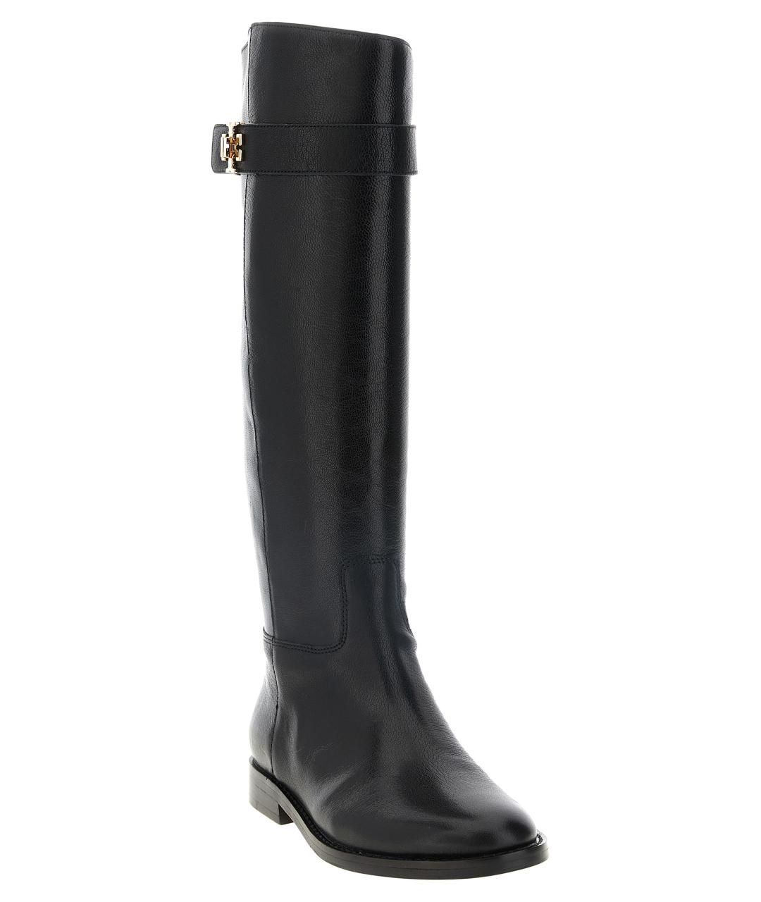 TORY BURCH Черные кожаные сапоги, фото 2