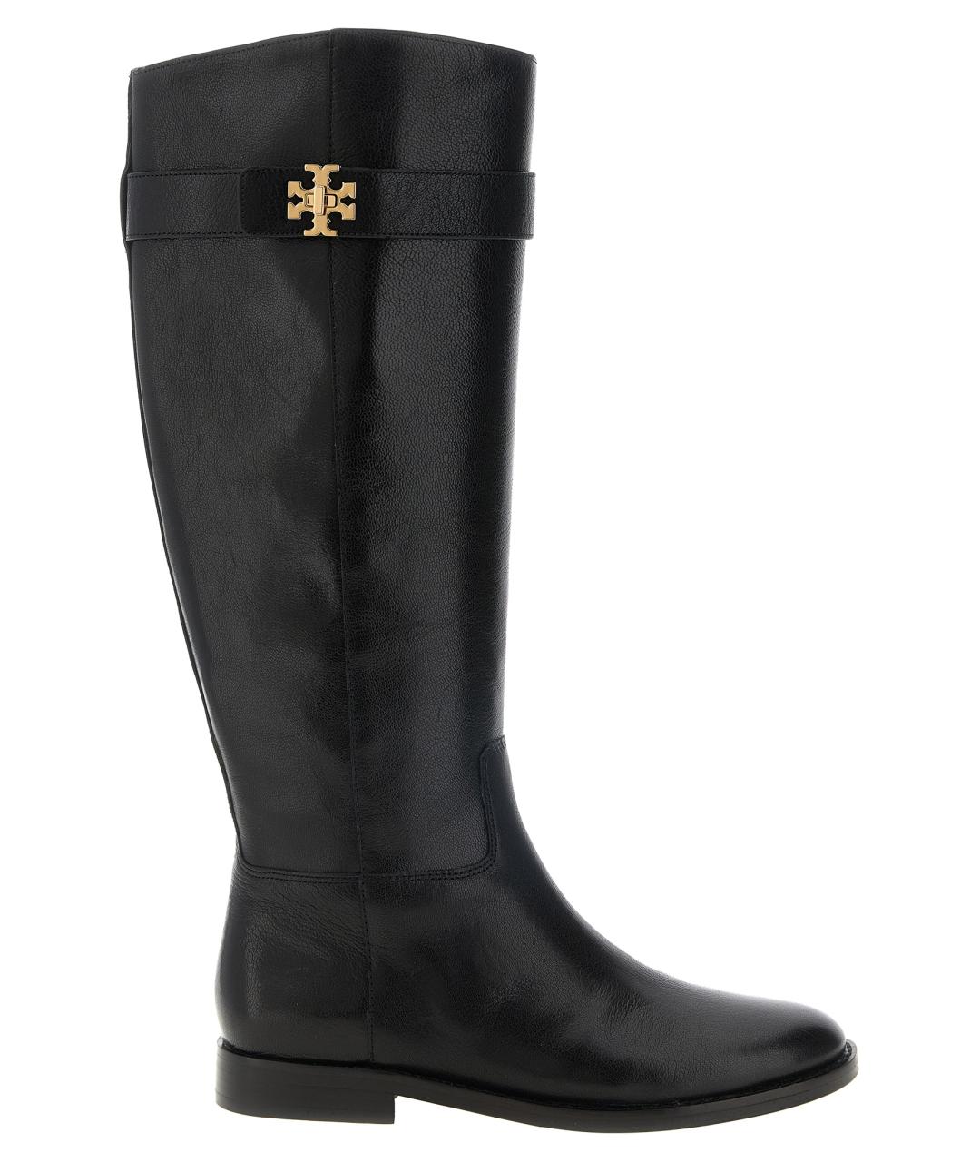 TORY BURCH Черные кожаные сапоги, фото 1