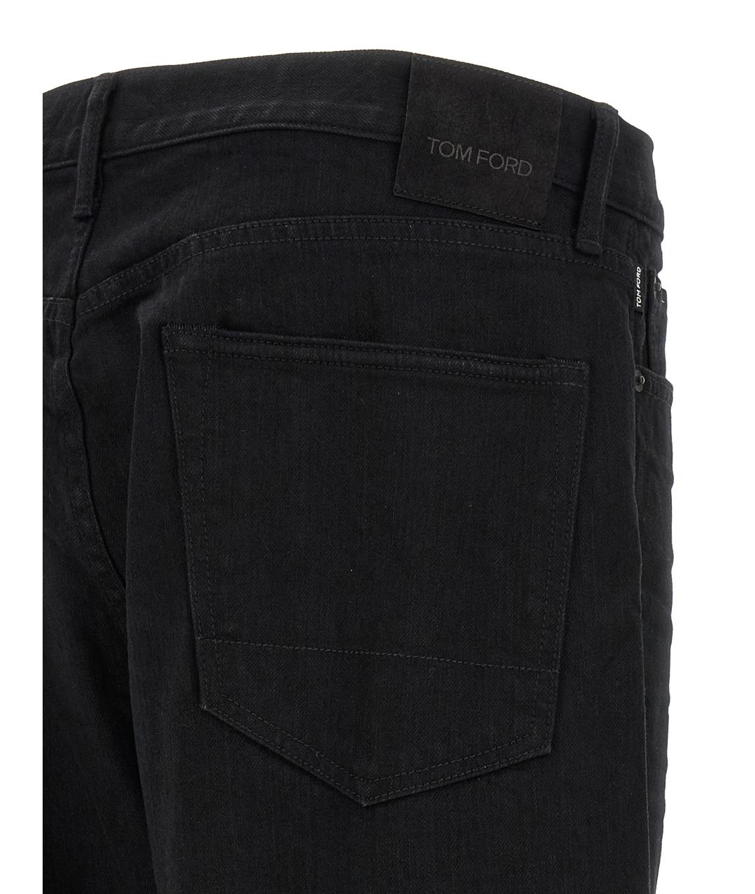 TOM FORD Черные хлопковые прямые джинсы, фото 4