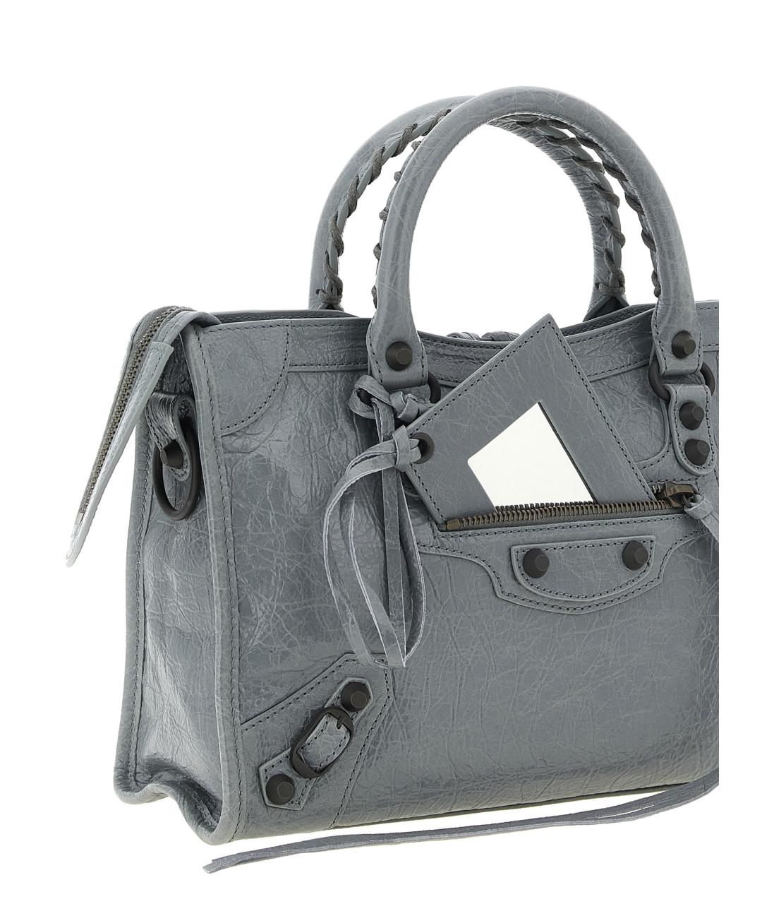 BALENCIAGA Серая кожаная сумка тоут, фото 3