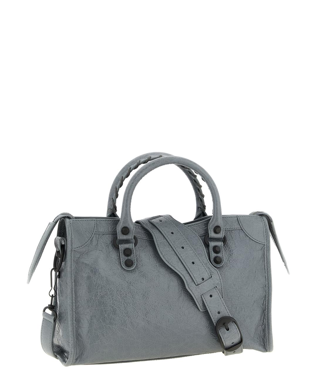 BALENCIAGA Серая кожаная сумка тоут, фото 2
