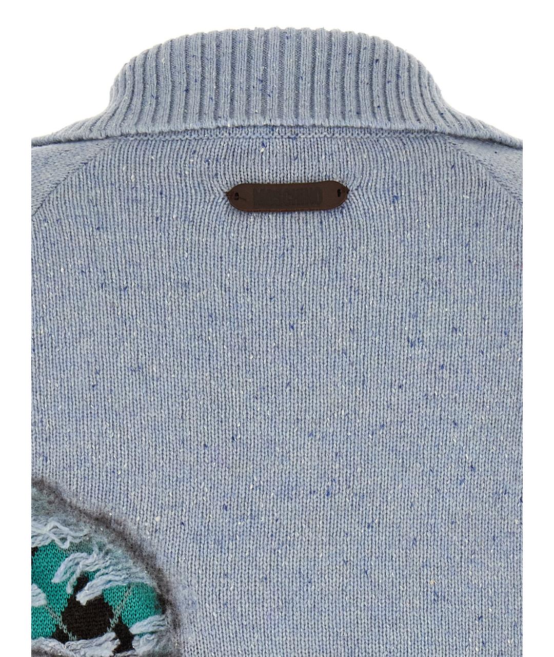 MOSCHINO Голубой шерстяной кардиган, фото 5