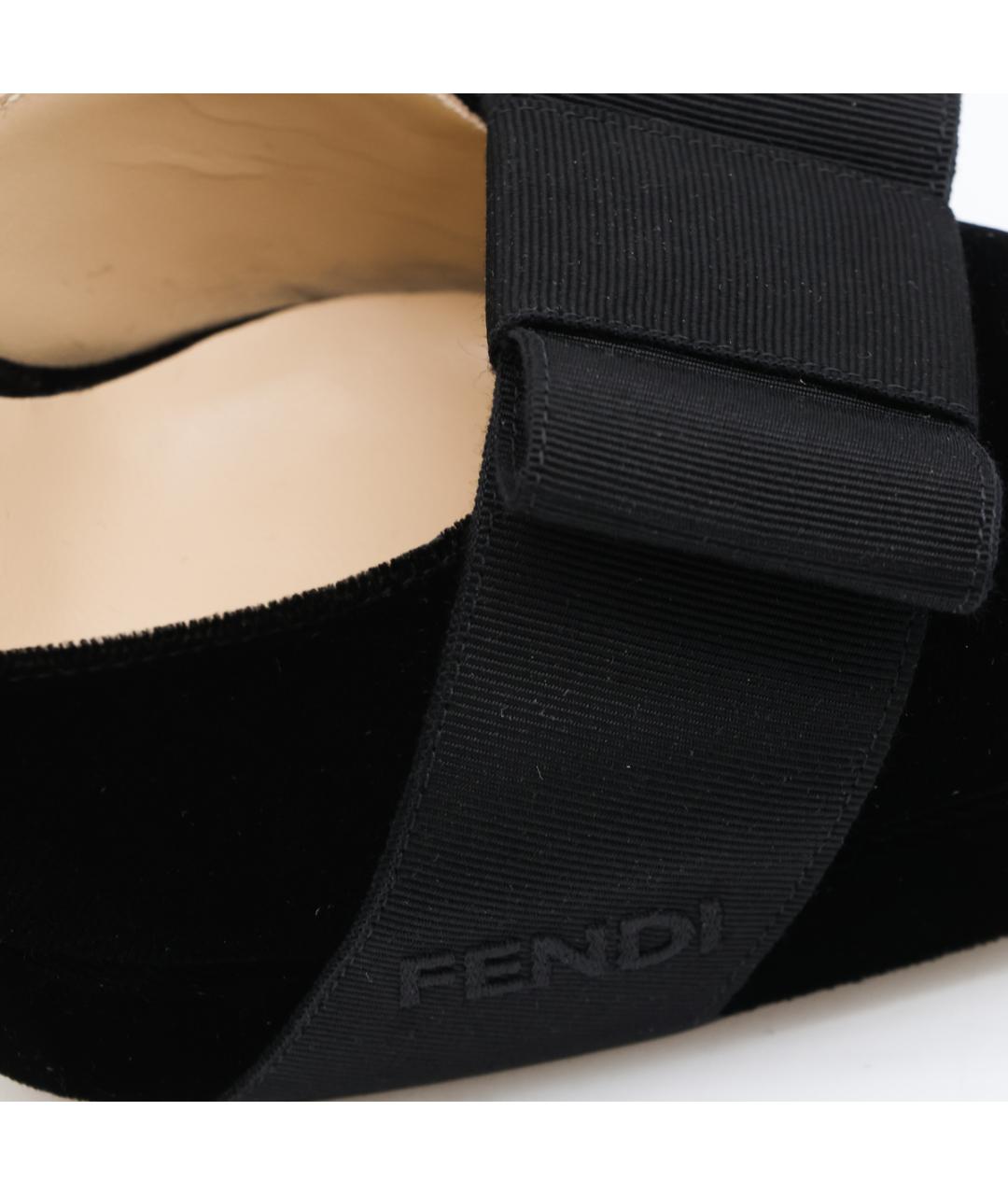 FENDI Черные бархатные туфли, фото 4