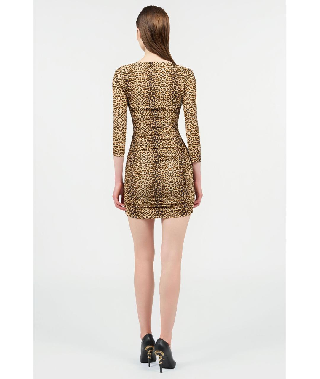 ROBERTO CAVALLI Коричневое коктейльное платье, фото 4