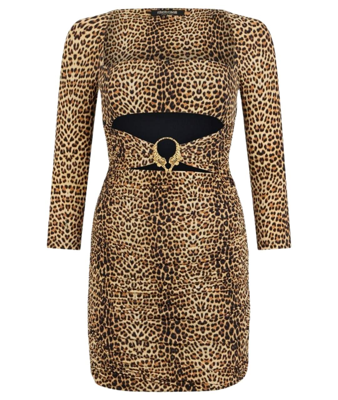 ROBERTO CAVALLI Коричневое коктейльное платье, фото 1