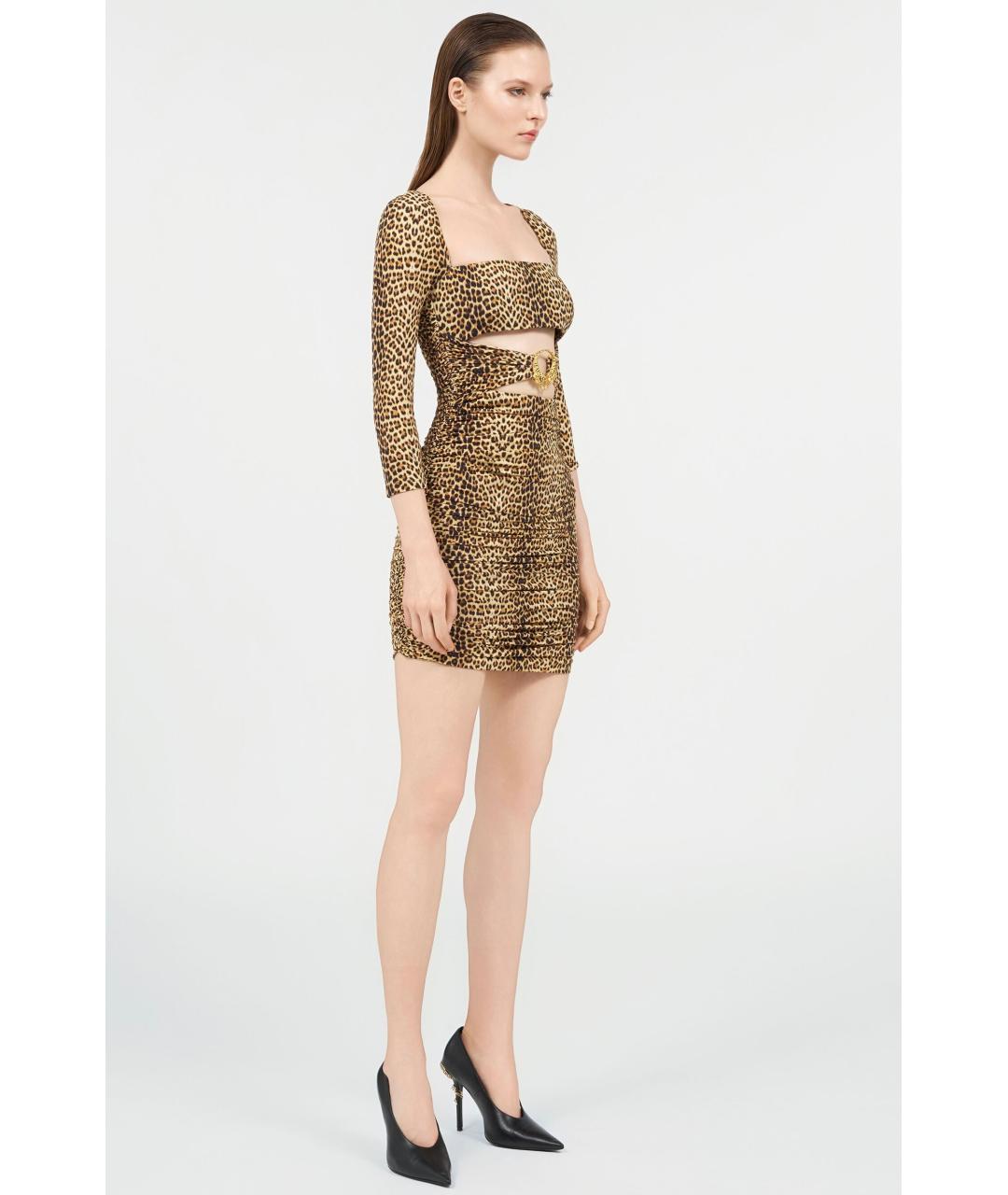 ROBERTO CAVALLI Коричневое коктейльное платье, фото 3