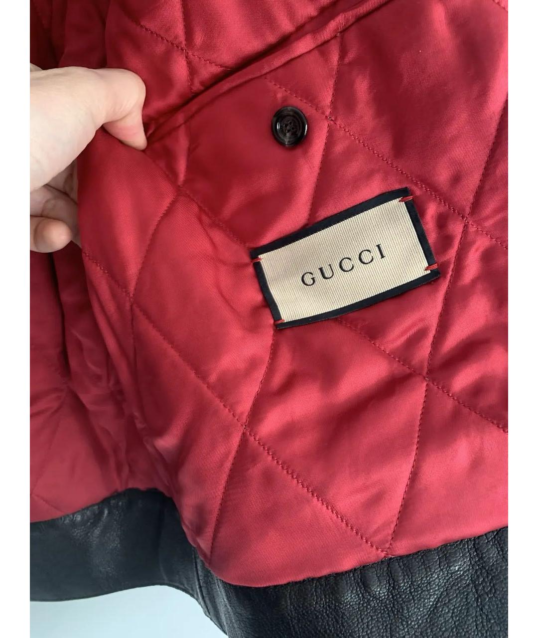 GUCCI Черная кожаная куртка, фото 4