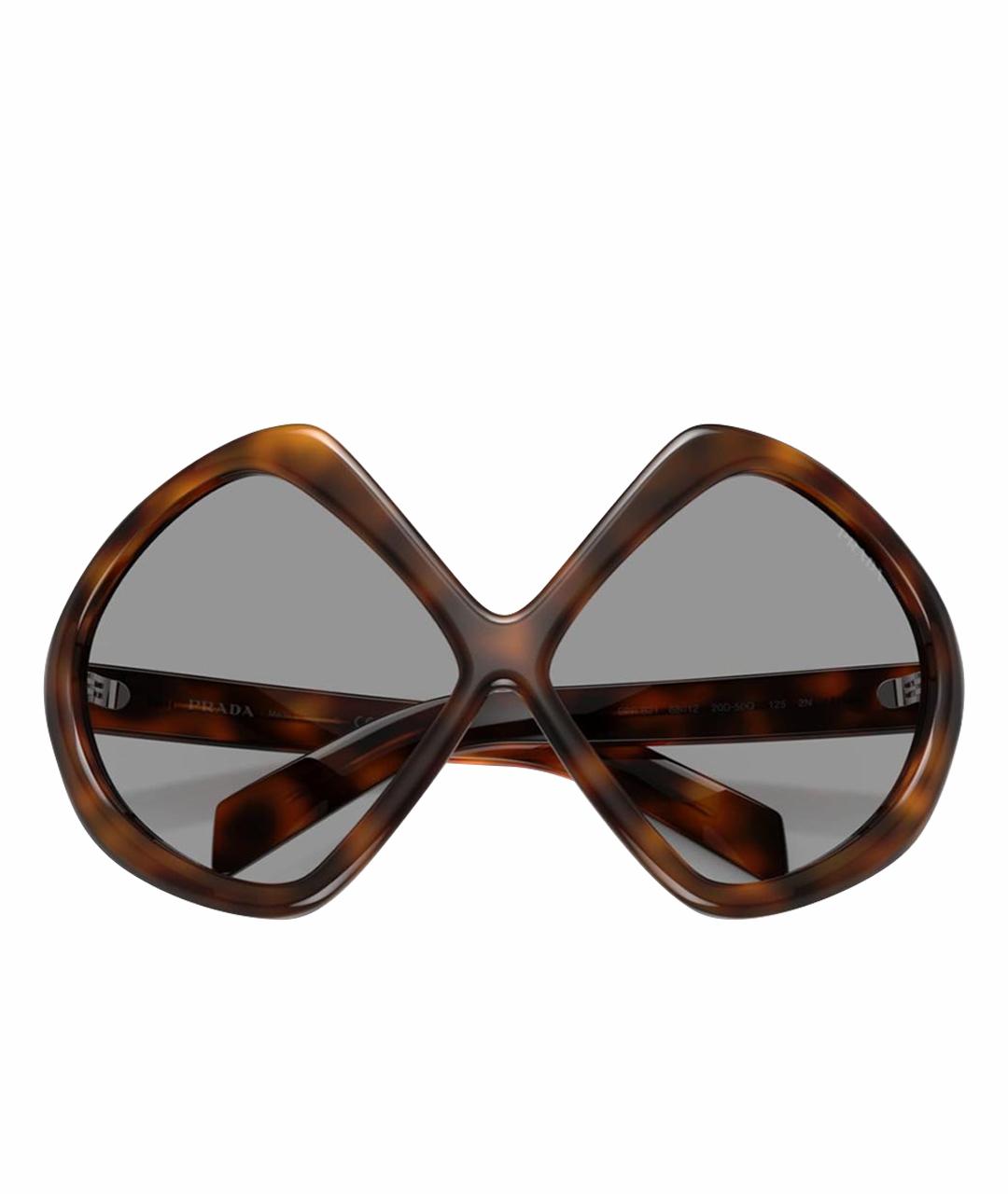 PRADA Коричневые пластиковые солнцезащитные очки, фото 1