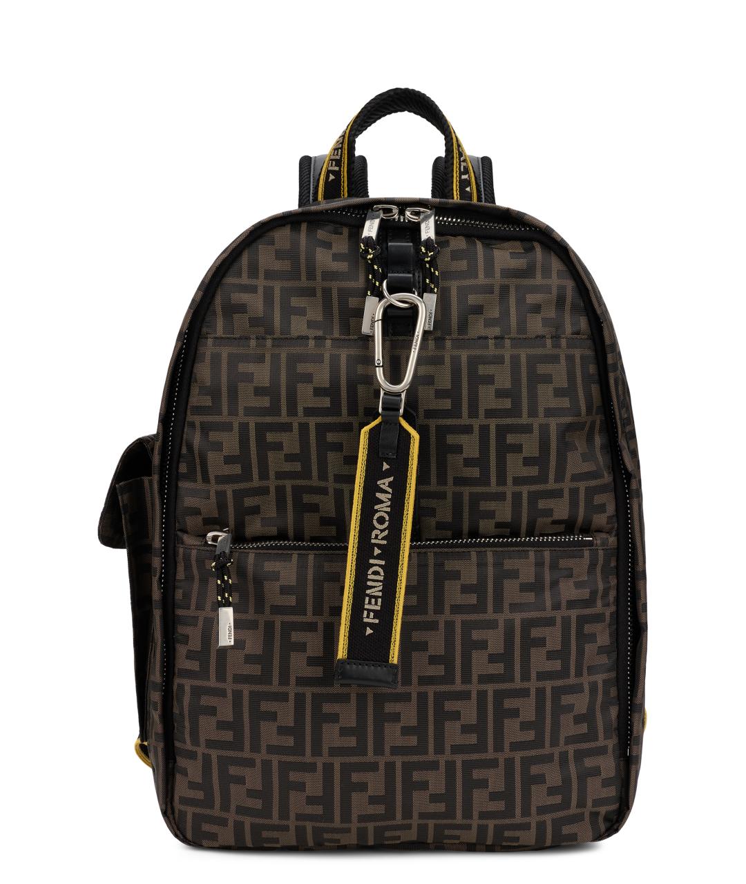 FENDI Коричневый синтетический рюкзак, фото 1