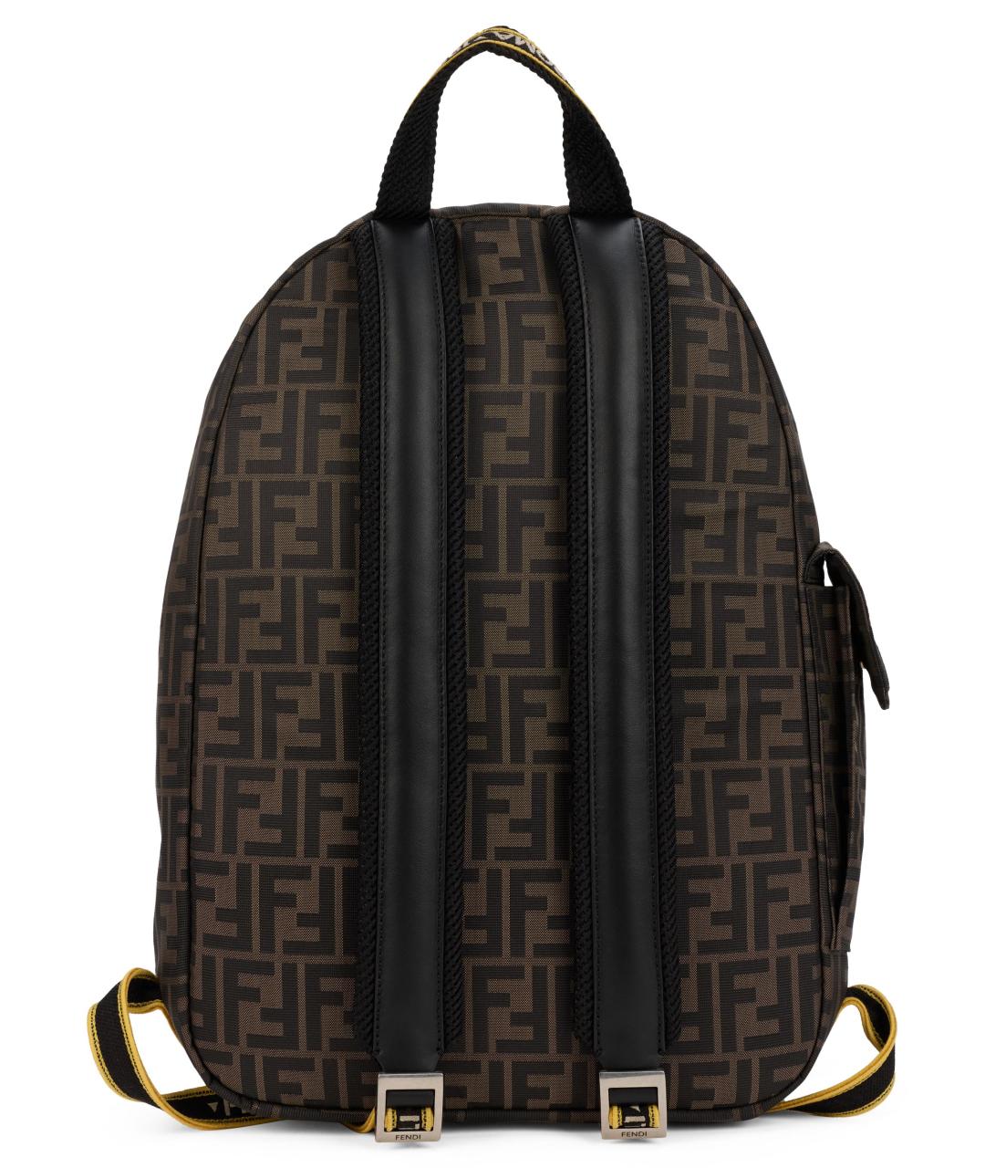 FENDI Коричневый синтетический рюкзак, фото 4