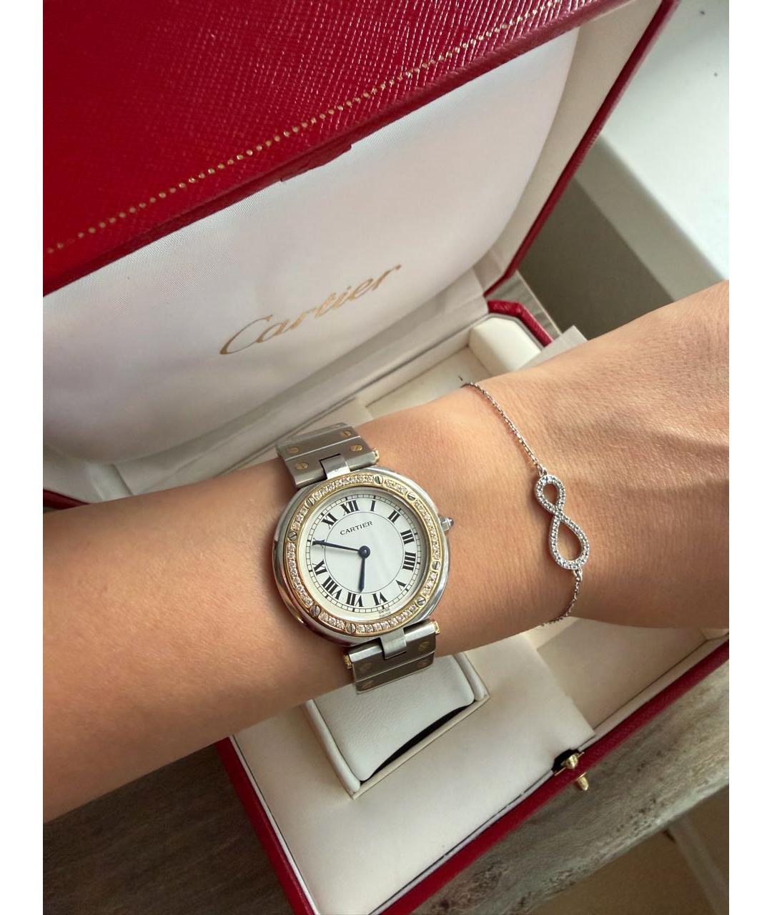 CARTIER Серебряные часы из белого золота, фото 3