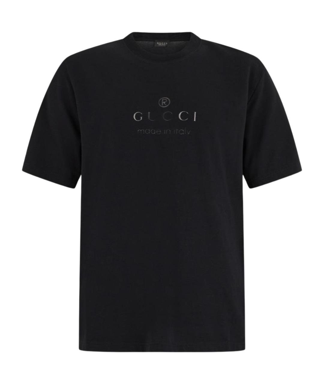 GUCCI Черная хлопковая футболка, фото 1