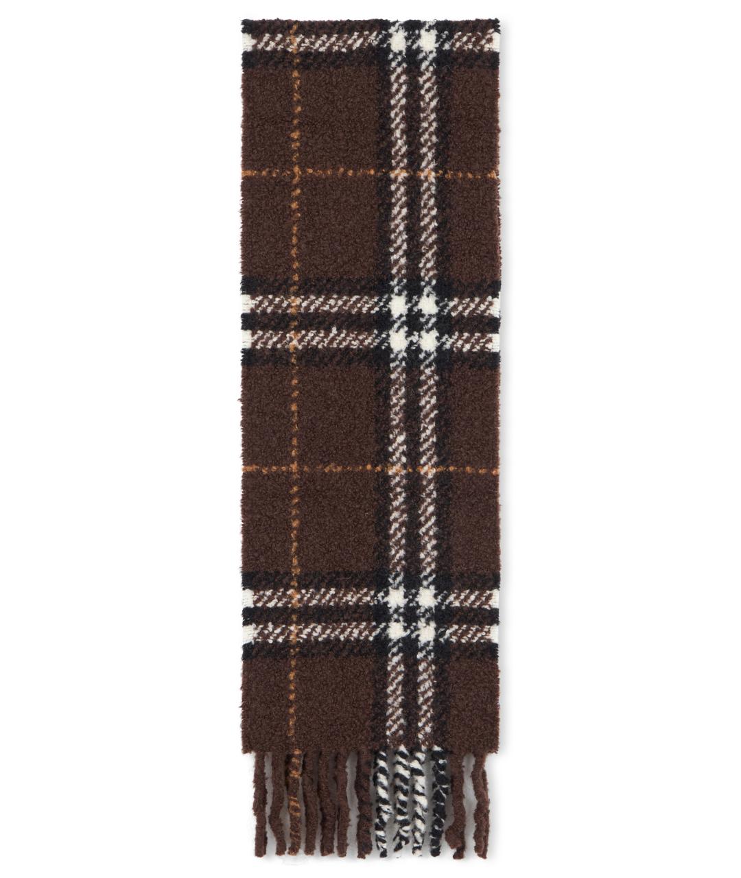 BURBERRY Коричневый шерстяной шарф, фото 2