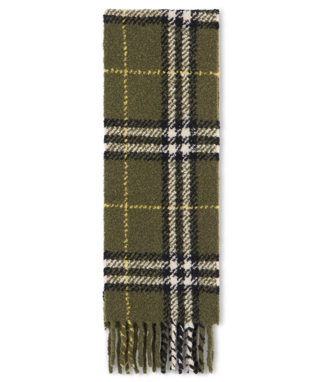 BURBERRY Зеленый шерстяной шарф, фото 2